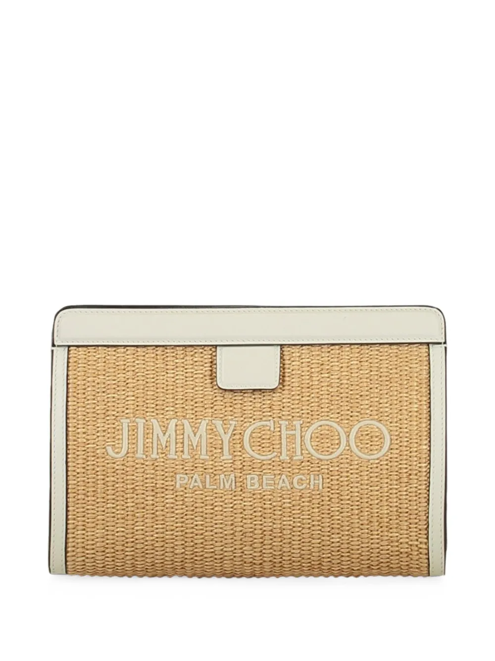 Jimmy Choo Palm Beach raffia clutch bag - Toni neutri
