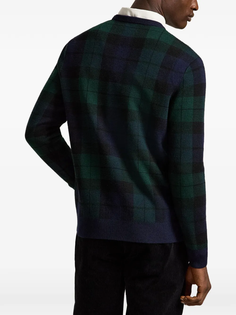 Polo Ralph Lauren plaid washable wool sweater Groen