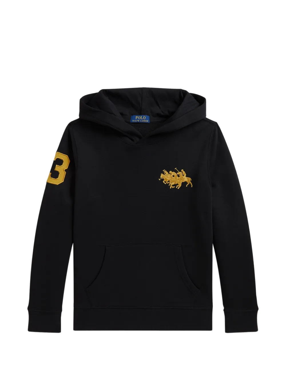 POLO RALPH LAUREN KIDS Felpa con cappuccio e logo - Nero