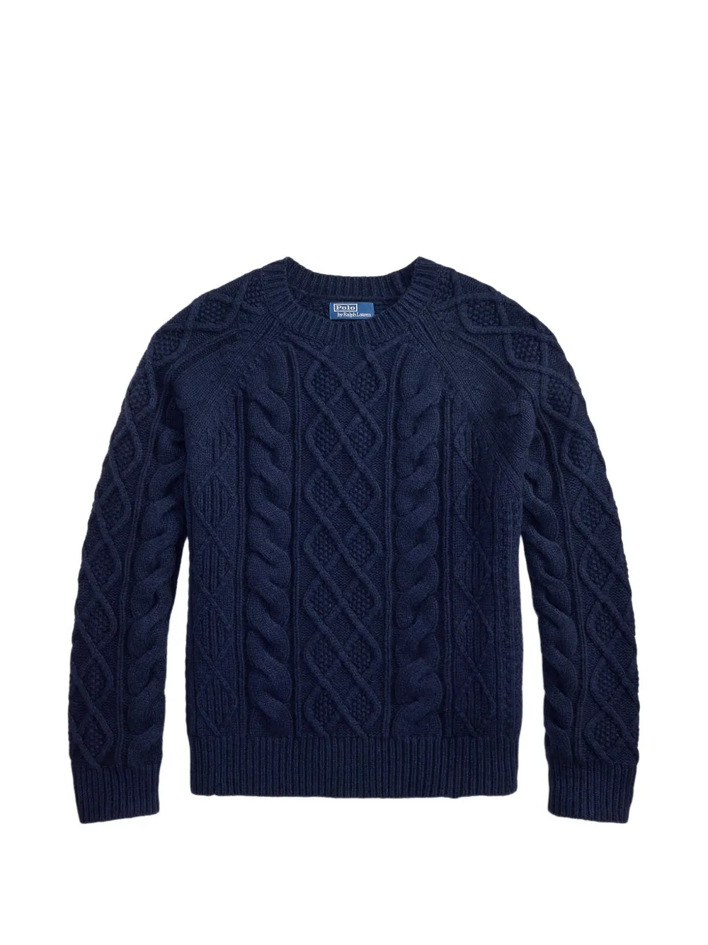 Polo Ralph Lauren Aran gebreide trui met raglan mouwen Blauw