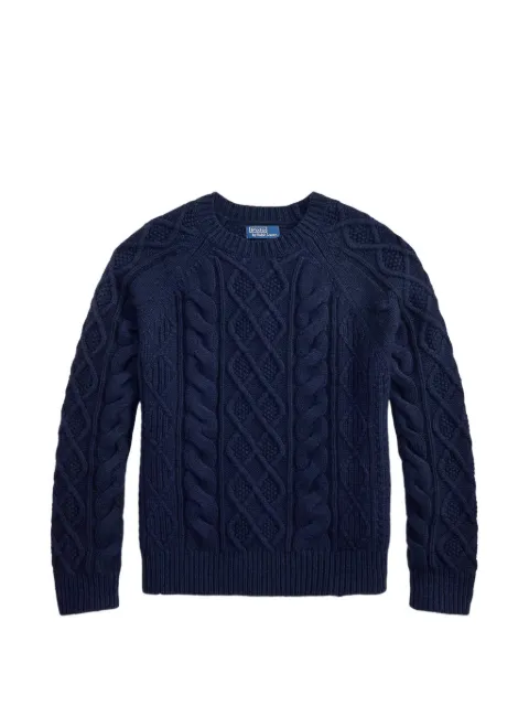 Polo Ralph Lauren suéter de tejido de Aran con mangas raglán