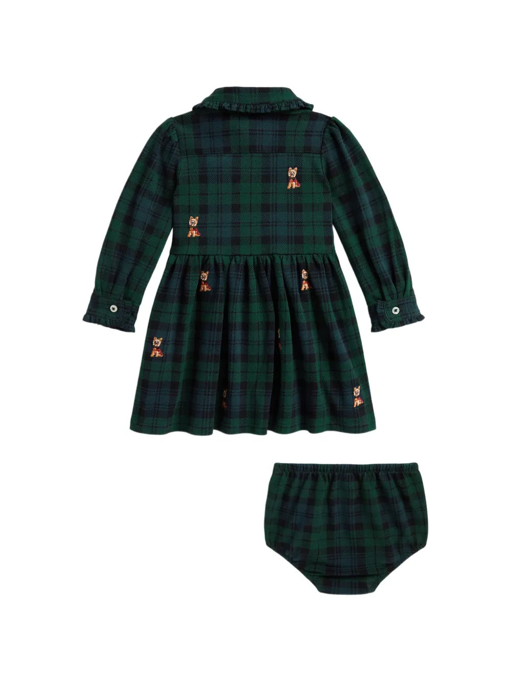 POLO RALPH LAUREN KIDS Set met bloomer en jurk met knopen Groen