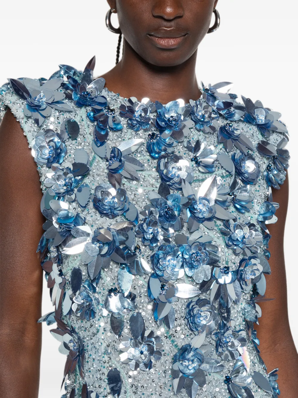 Rachel Gilbert Hugo Floral-embellished Maxi Dress in Blue, view 5