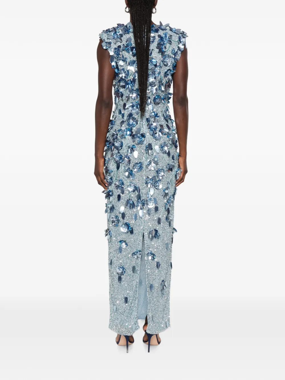Rachel Gilbert Hugo Floral-embellished Maxi Dress in Blue, view 4