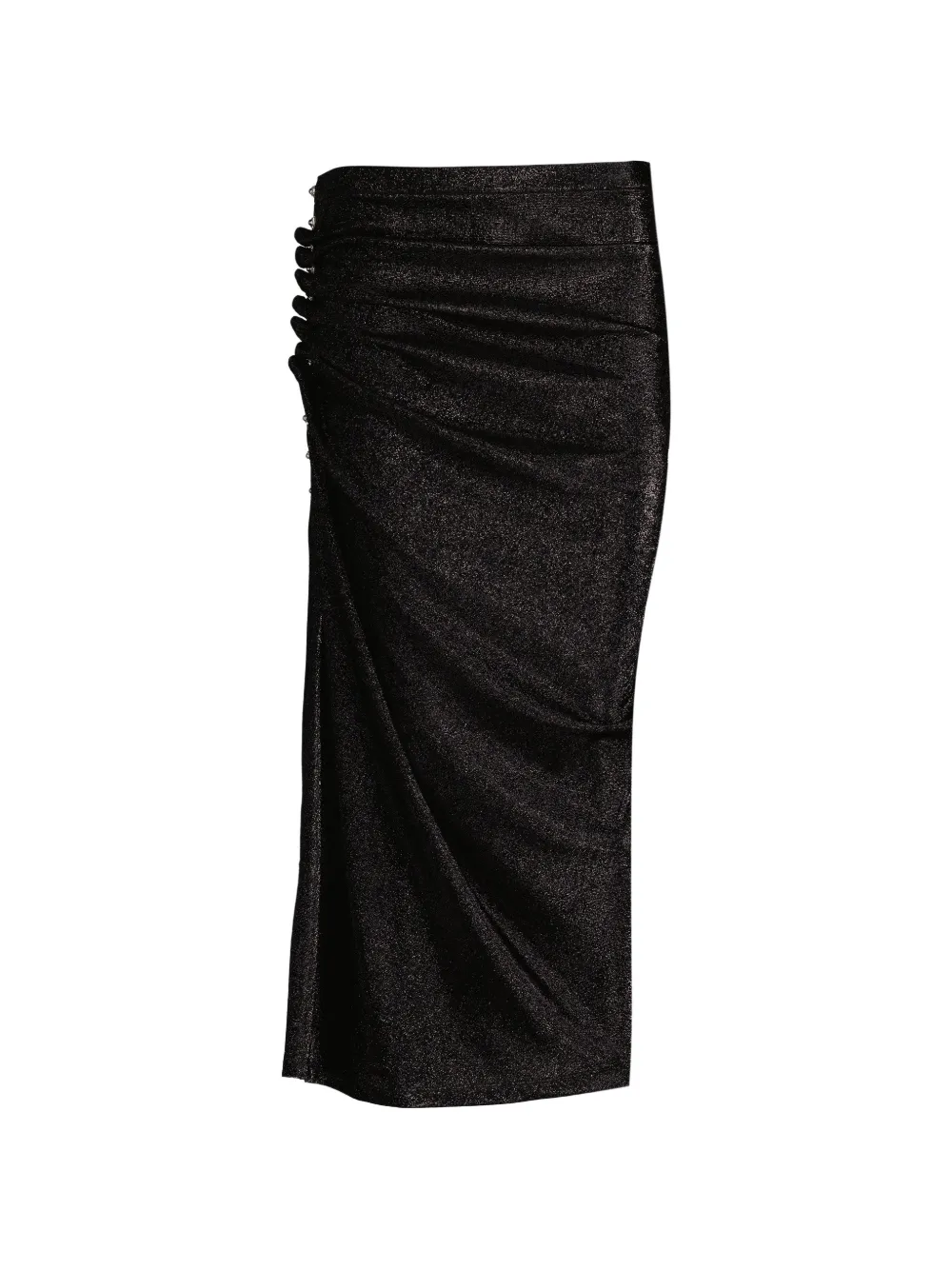 Rabanne draped midi skirt - Nero