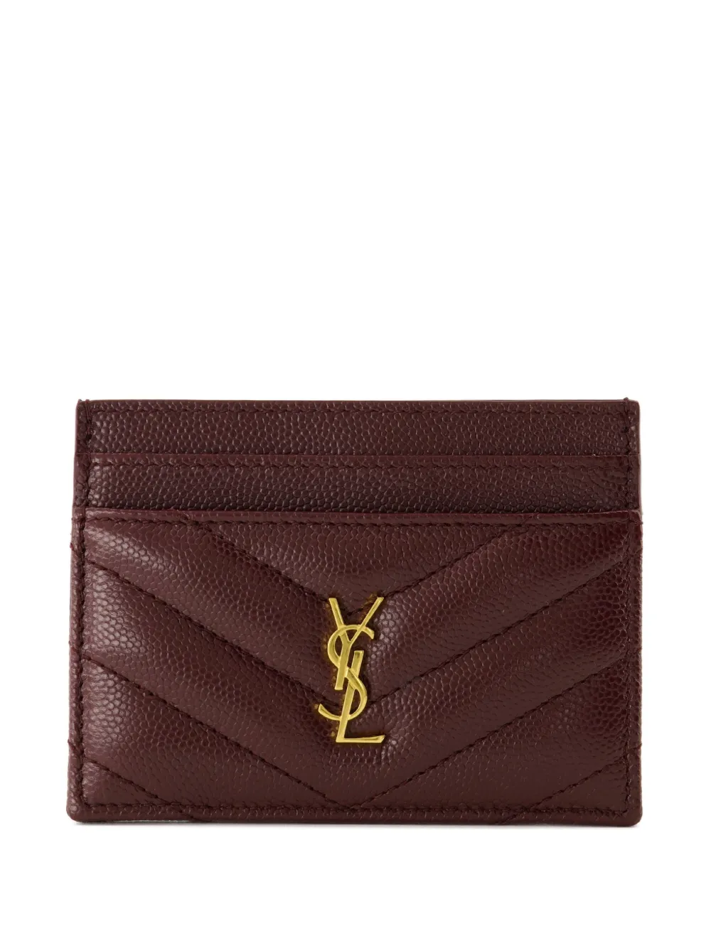 Saint Laurent Cassandre quilted cardholder - Rot