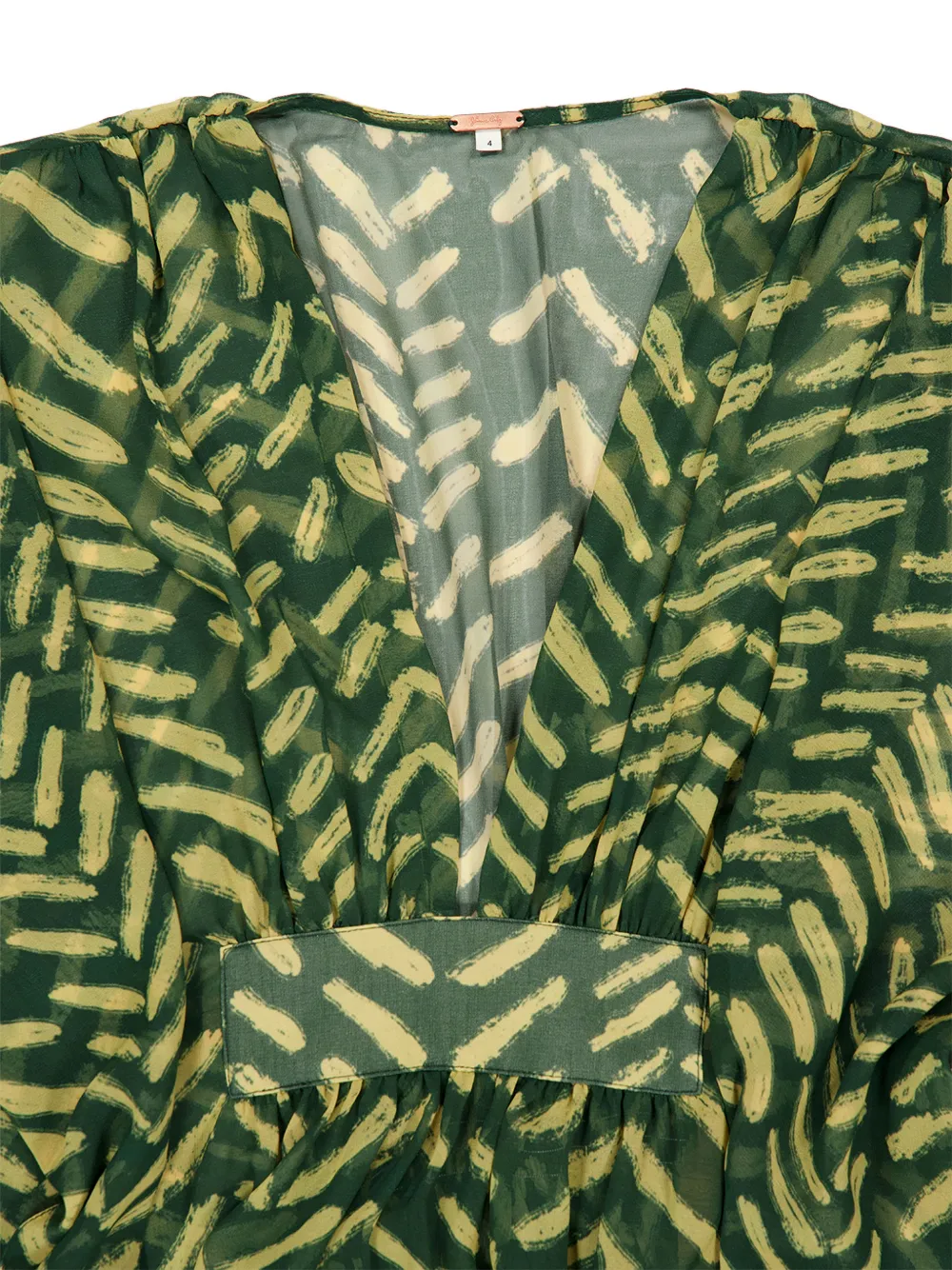 Johanna Ortiz Secret Garden jurk met V-hals Groen