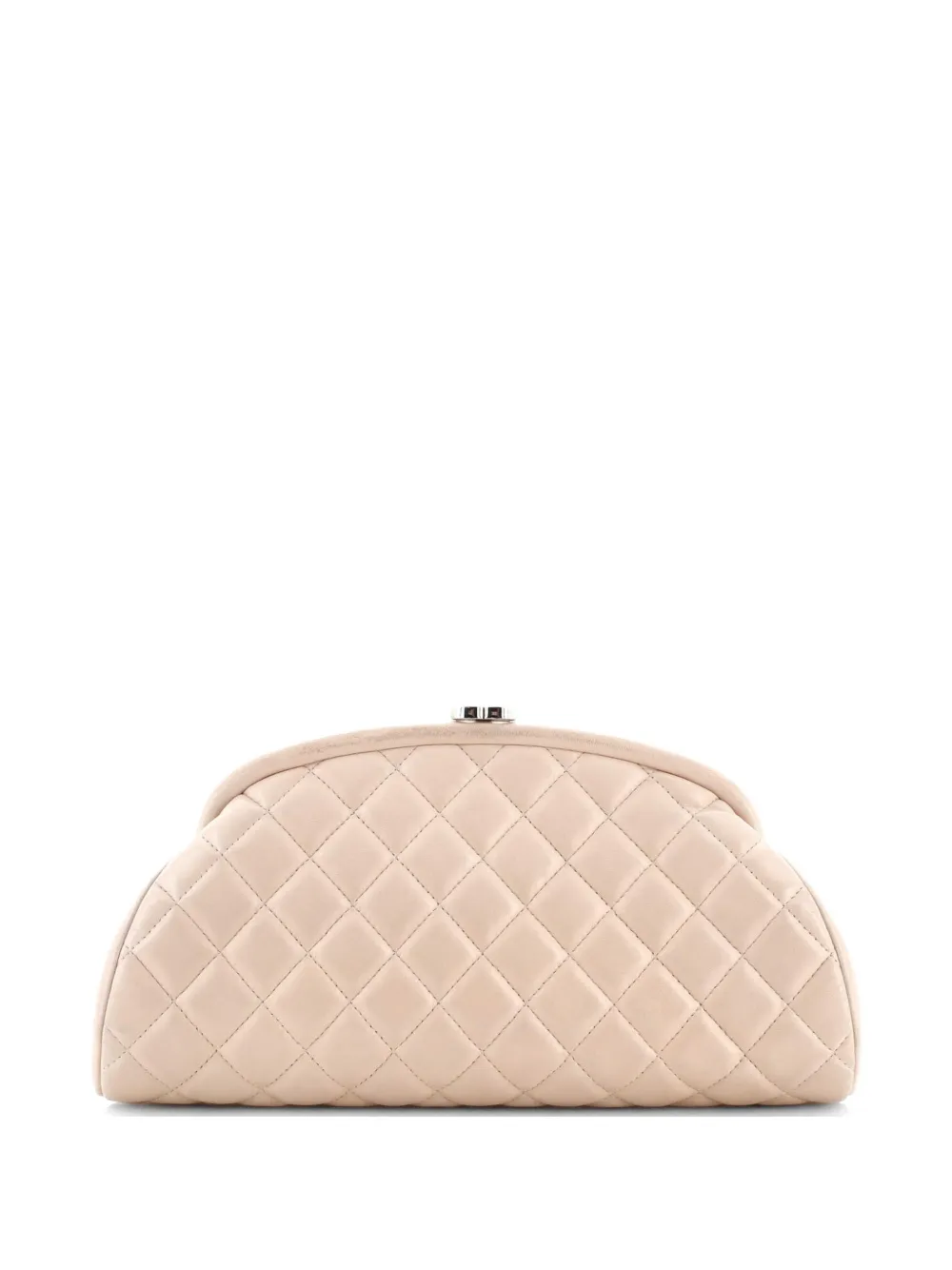 CHANEL Pre-Owned Timeless Quilted Lambskin clutch bag - Neutrals