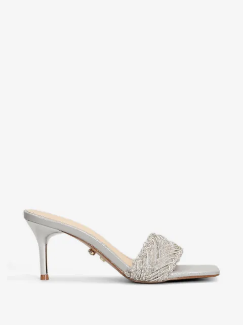 TWENTY FOURHAITCH crystal-embellished braided mules