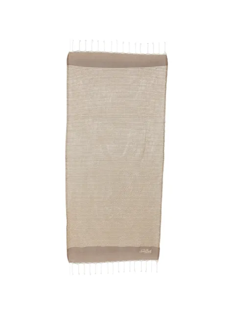MC2 Saint Barth Foutas striped fringed beach towel