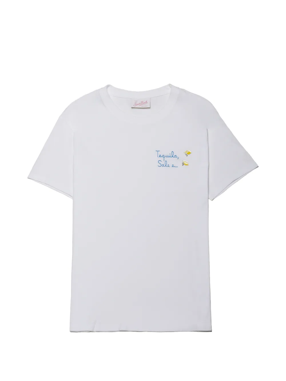 MC2 Saint Barth Emilie T-shirt met borduurwerk en citroen bedel Wit