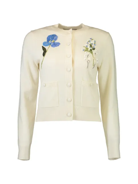 Monique Lhuillier floral-embroidered cardigan