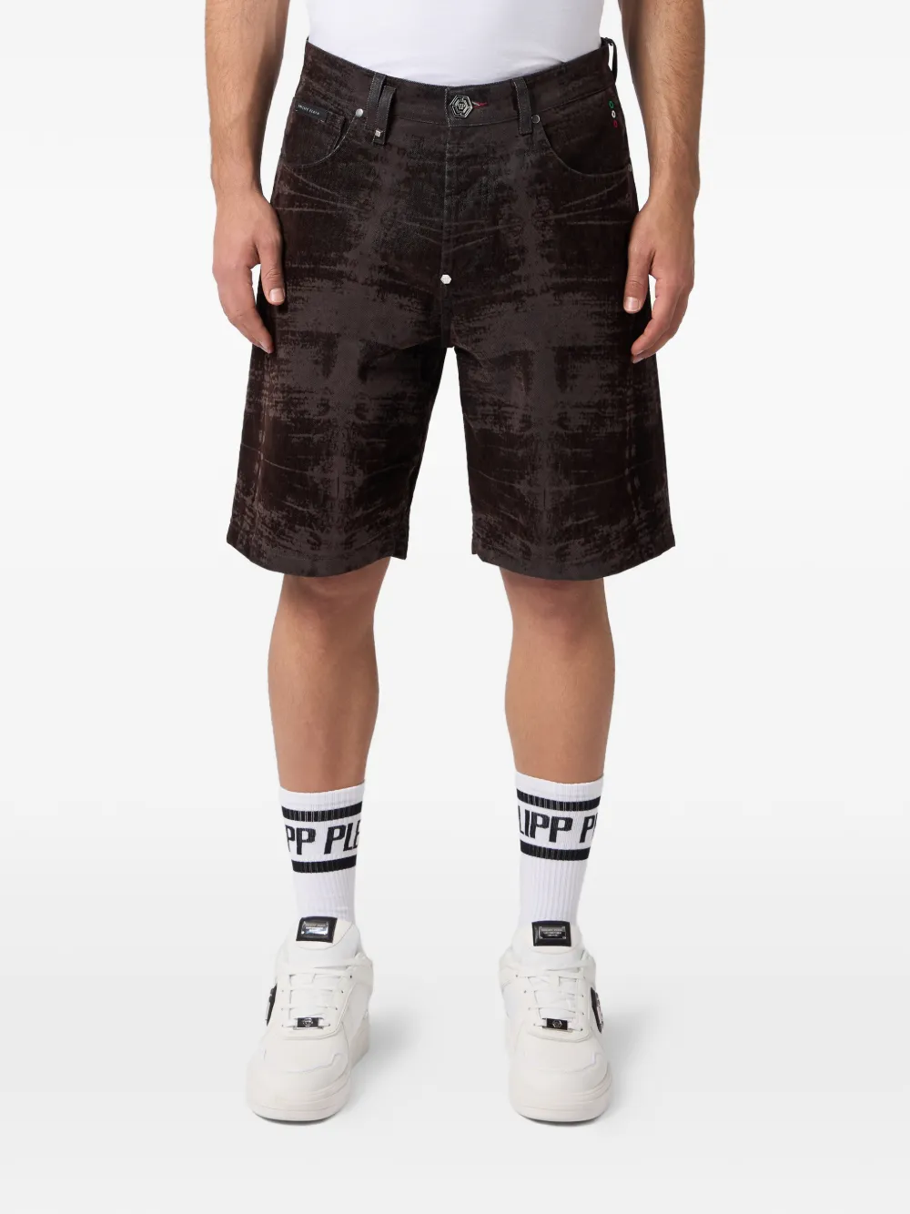 Philipp Plein Formentera shorts met tie-dye print Zwart