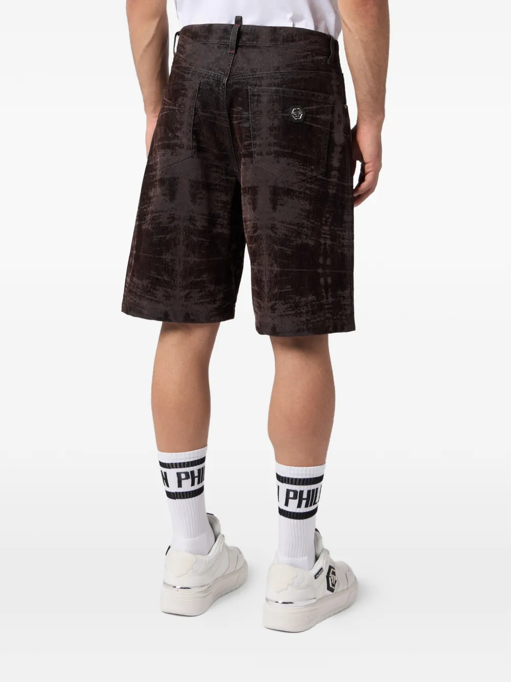 Philipp Plein Formentera shorts met tie-dye print Zwart