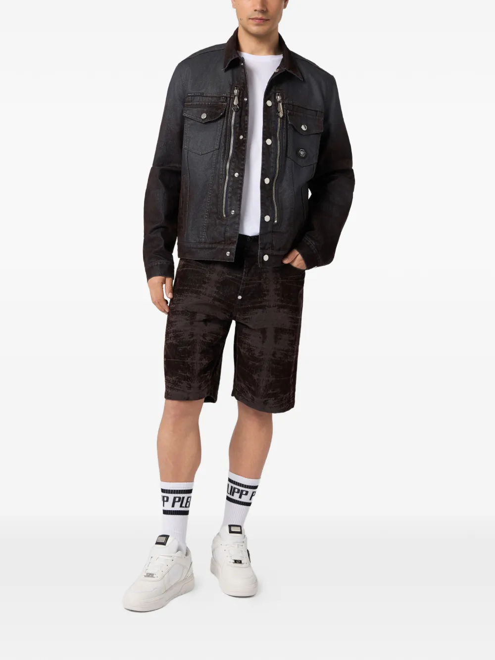 Philipp Plein Formentera shorts met tie-dye print Zwart