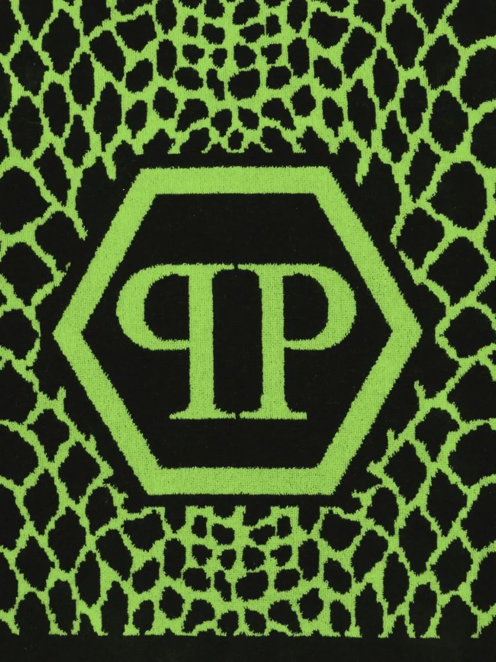  Philipp Plein Toalla De Playa Con Logo Hexagon Y Estampado Python - Negro 