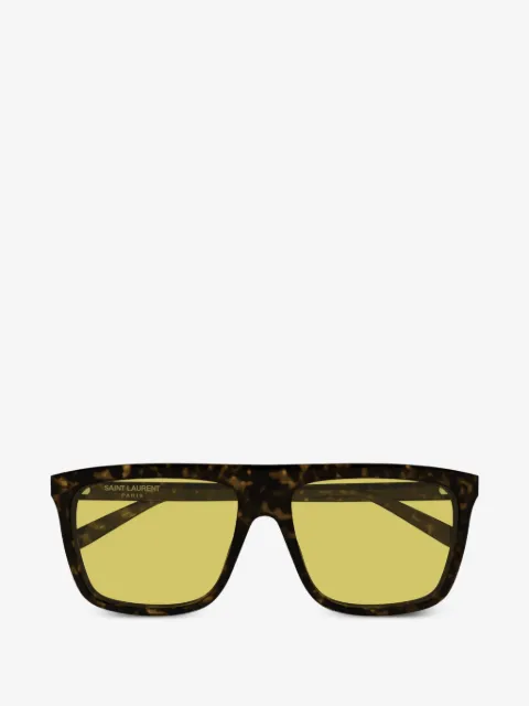 Saint Laurent Eyewear 톨토이즈셸 이펙트 스퀘어 프레임 선글라스