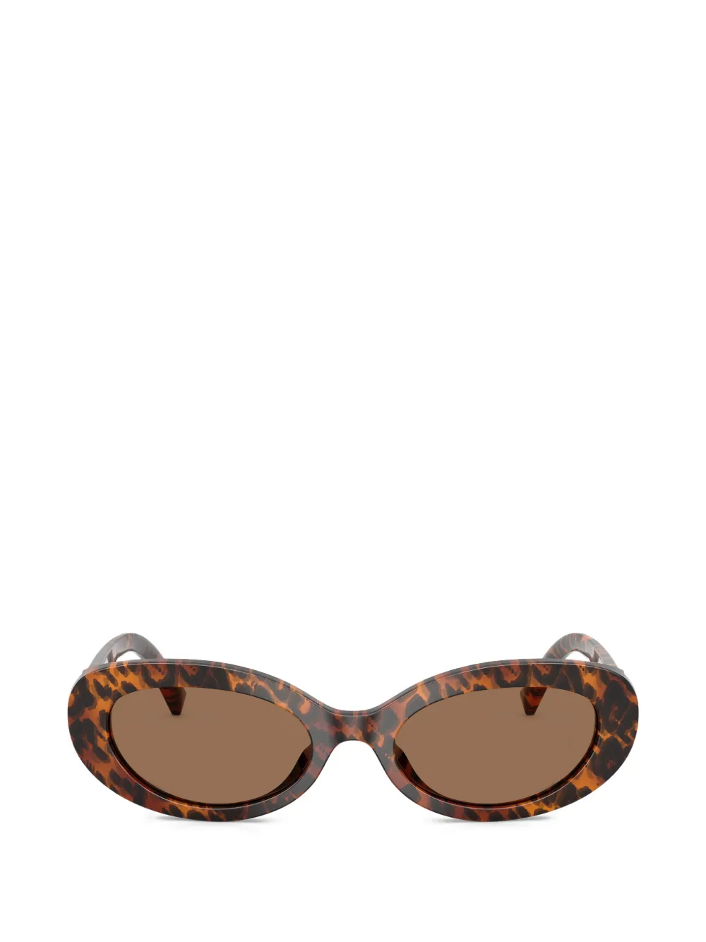 Dolce & Gabbana Eyewear leopard-print oval-frame sunglasses - Marrone