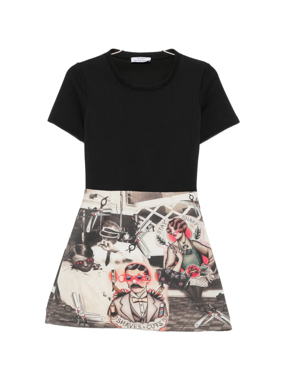 The Artistylist graphic-print short-sleeve mini dress - Toni neutri