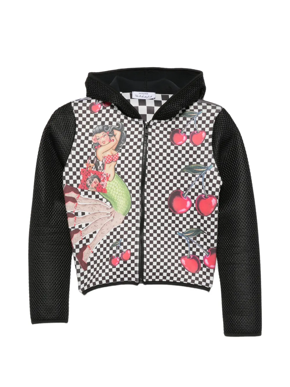 The Artistylist checkered-print Mermaid-graphic jacket