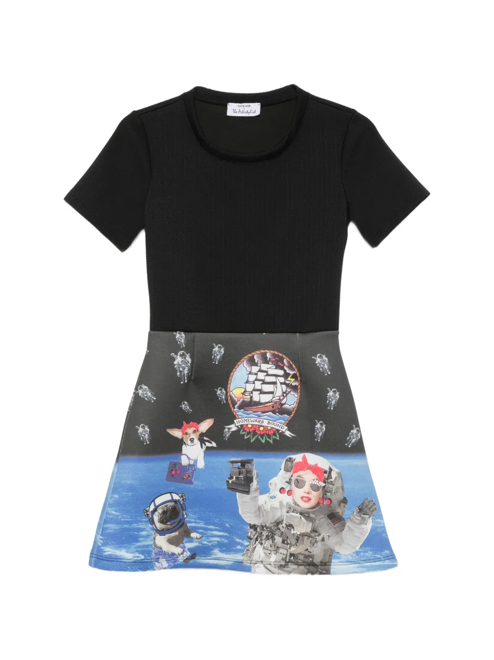 The Artistylist graphic-print short-sleeve dress - Blu