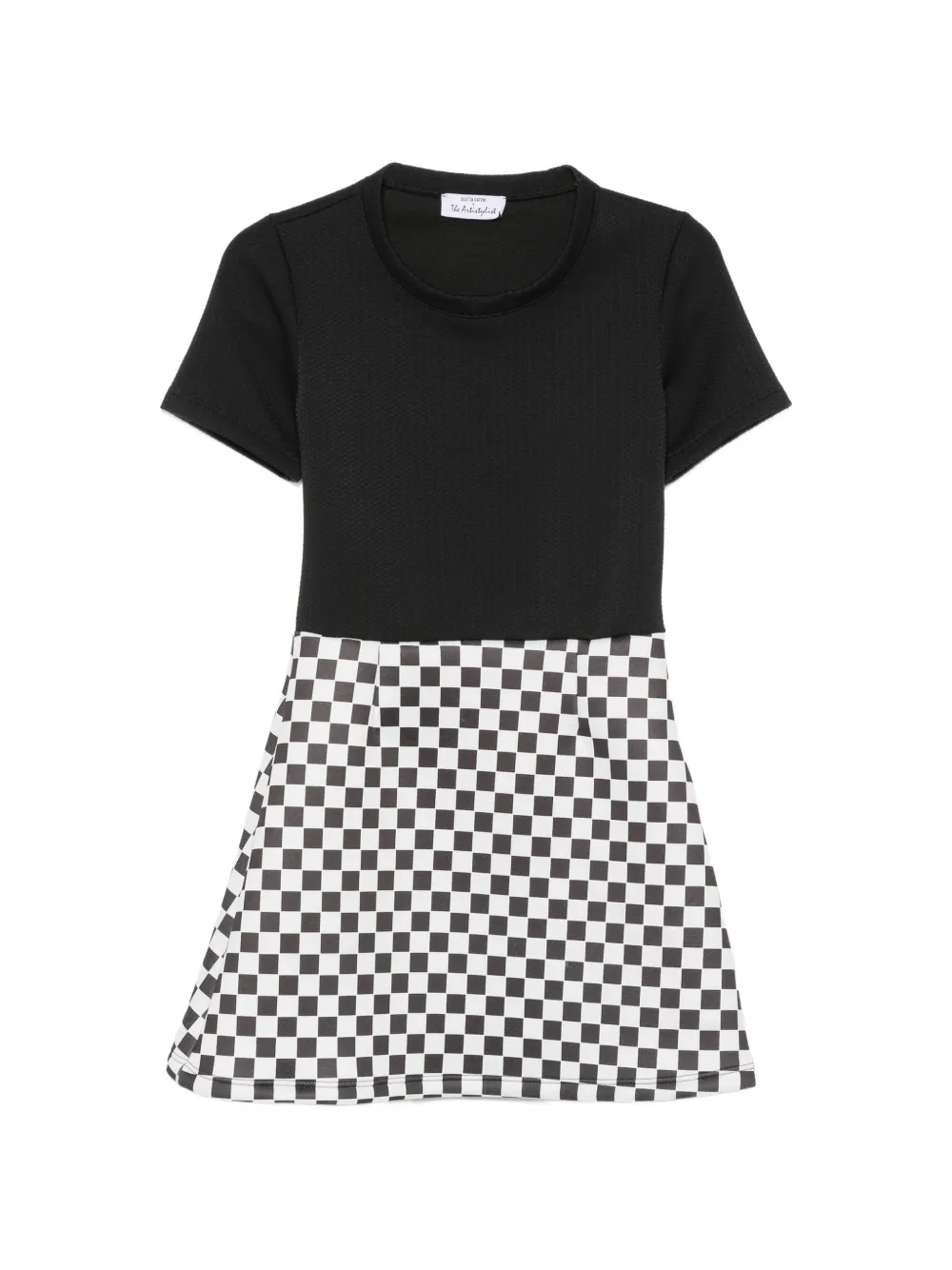 The Artistylist checkerboard-print short-sleeve dress