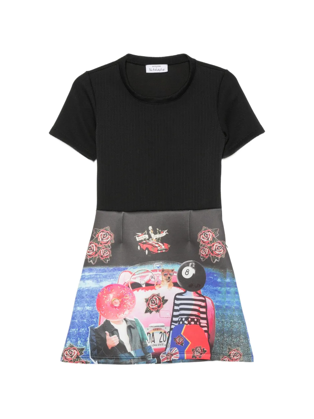 The Artistylist graphic-print short-sleeve dress - Schwarz