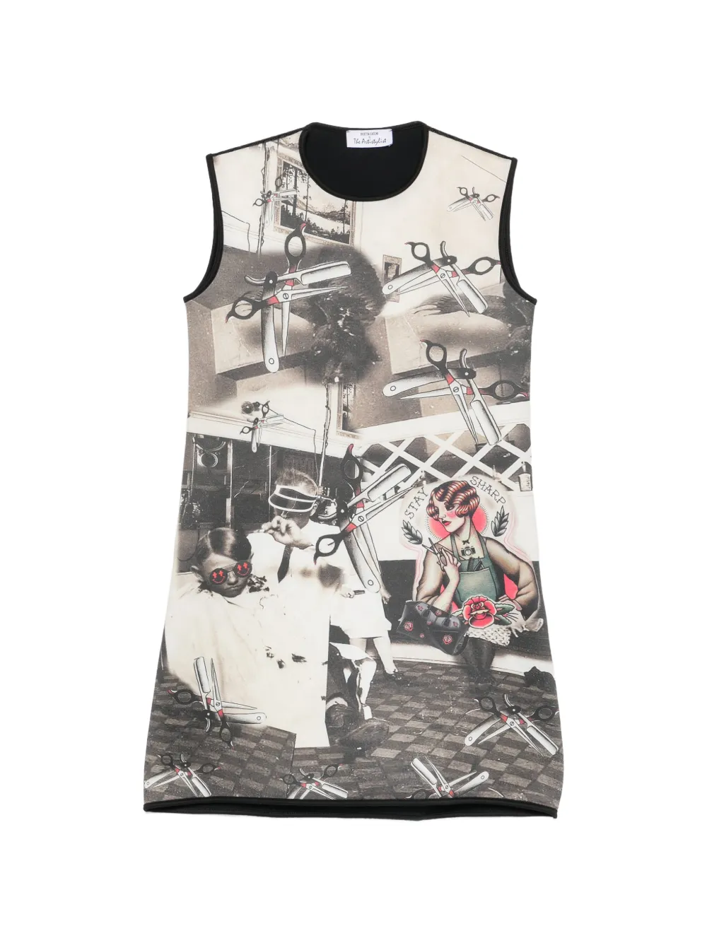 The Artistylist graphic-print A-line mini dress - Nero