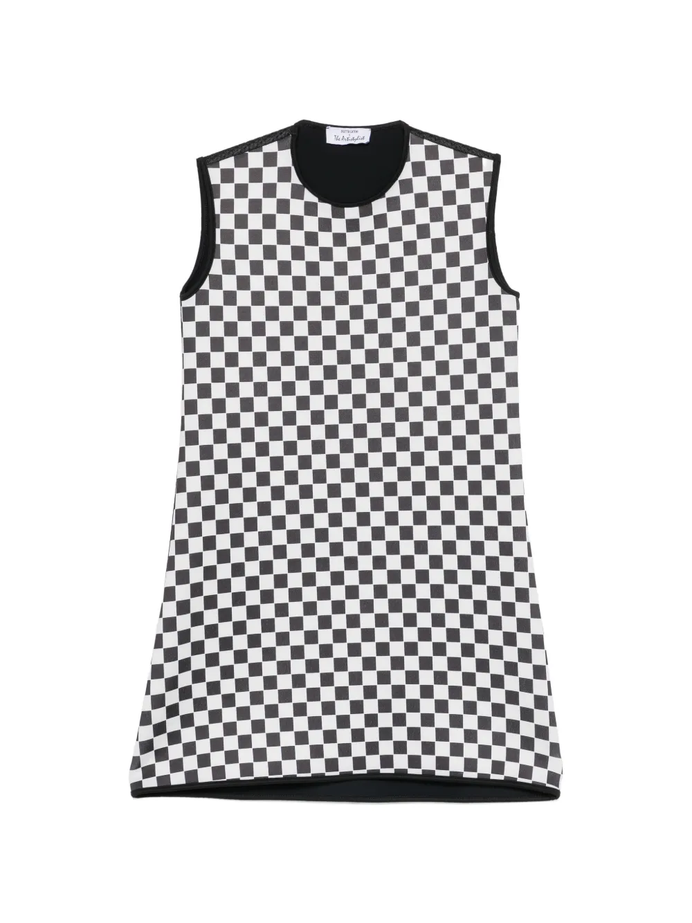 The Artistylist checkered-print sleeveless mini dress - Nero