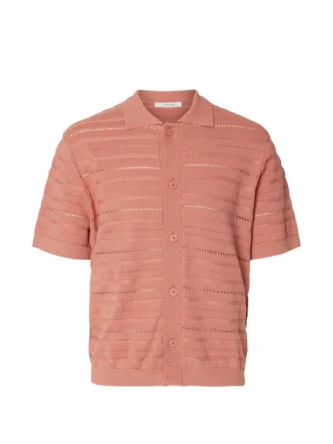 SELECTED pointelle-knit short-sleeve cardigan