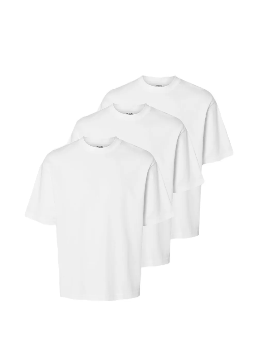 SELECTED 3 Pac loose-fit T-shirt - Bianco