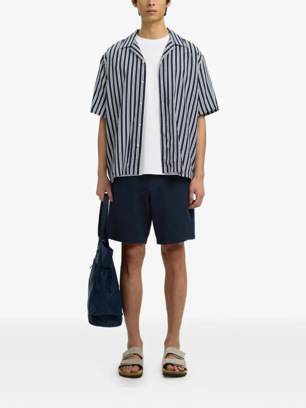 SELECTED Seersucker shorts Blauw