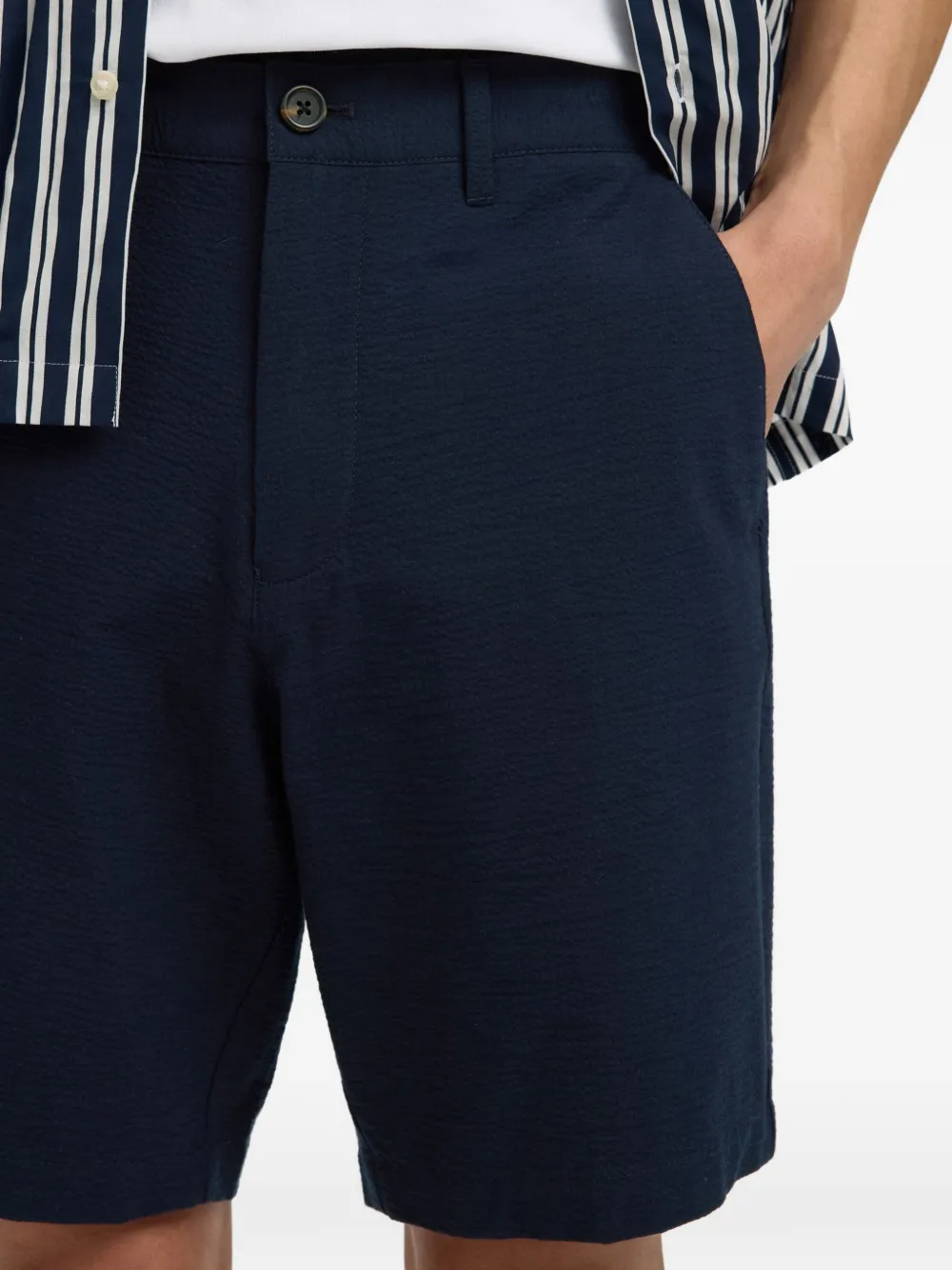 SELECTED Seersucker shorts Blauw