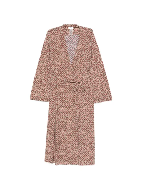 Siyu geometric-pattern wrap midi dress