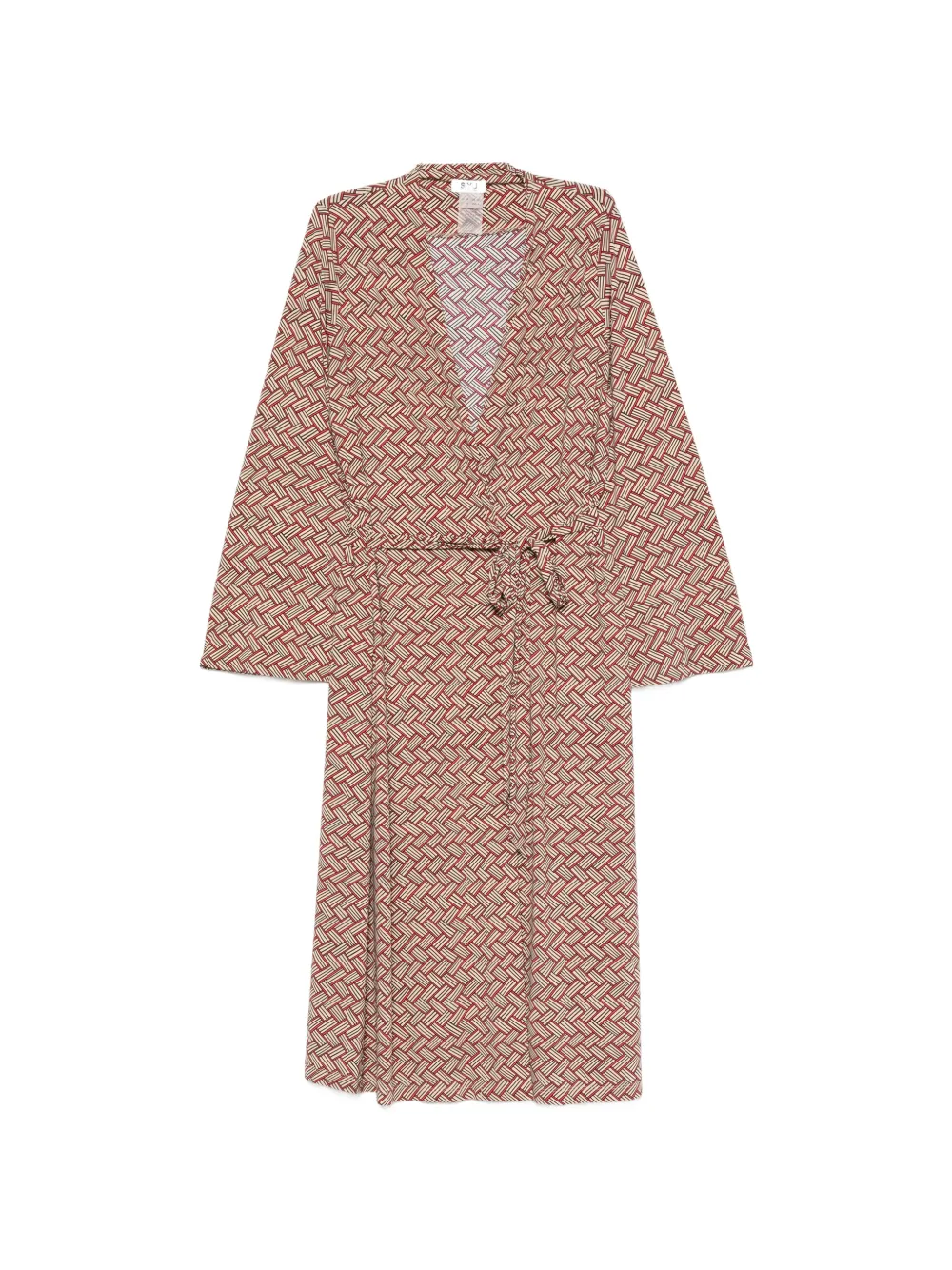 Siyu geometric-pattern wrap midi dress - Rosso