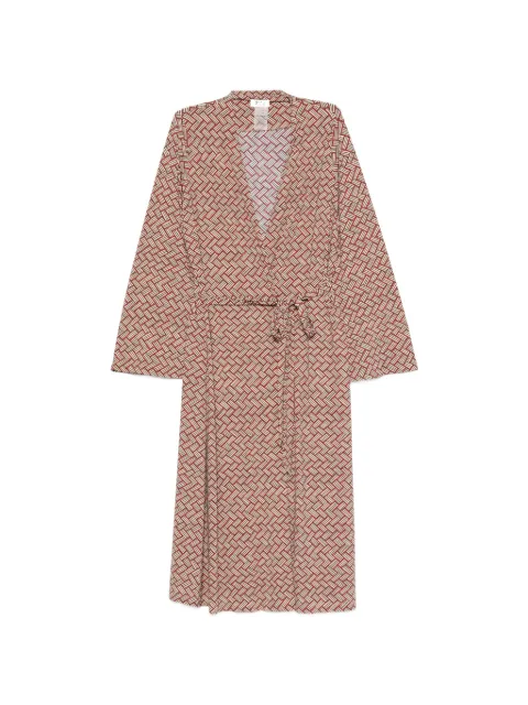 Siyu geometric-pattern wrap midi dress