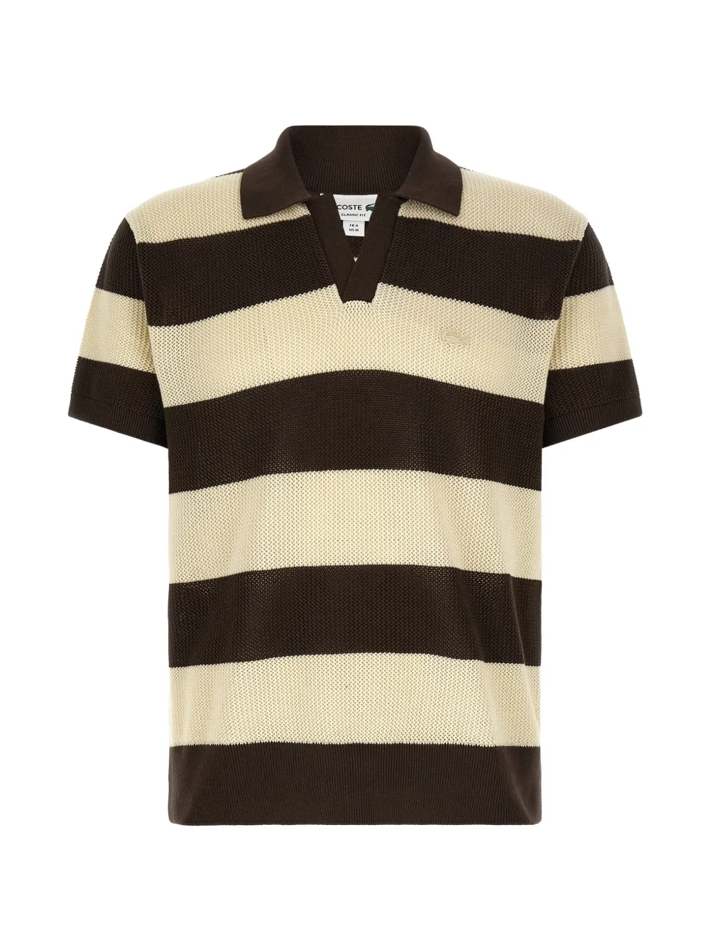 Lacoste crochet chain-stitch t-shirt - Marrone