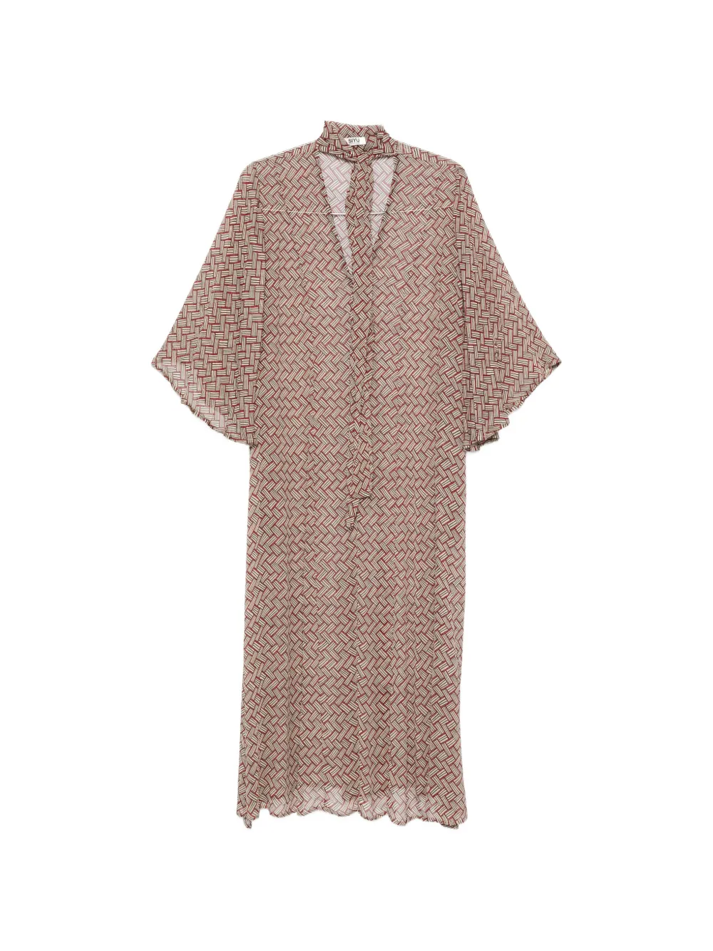 Siyu geometric-print midi dress - Toni neutri