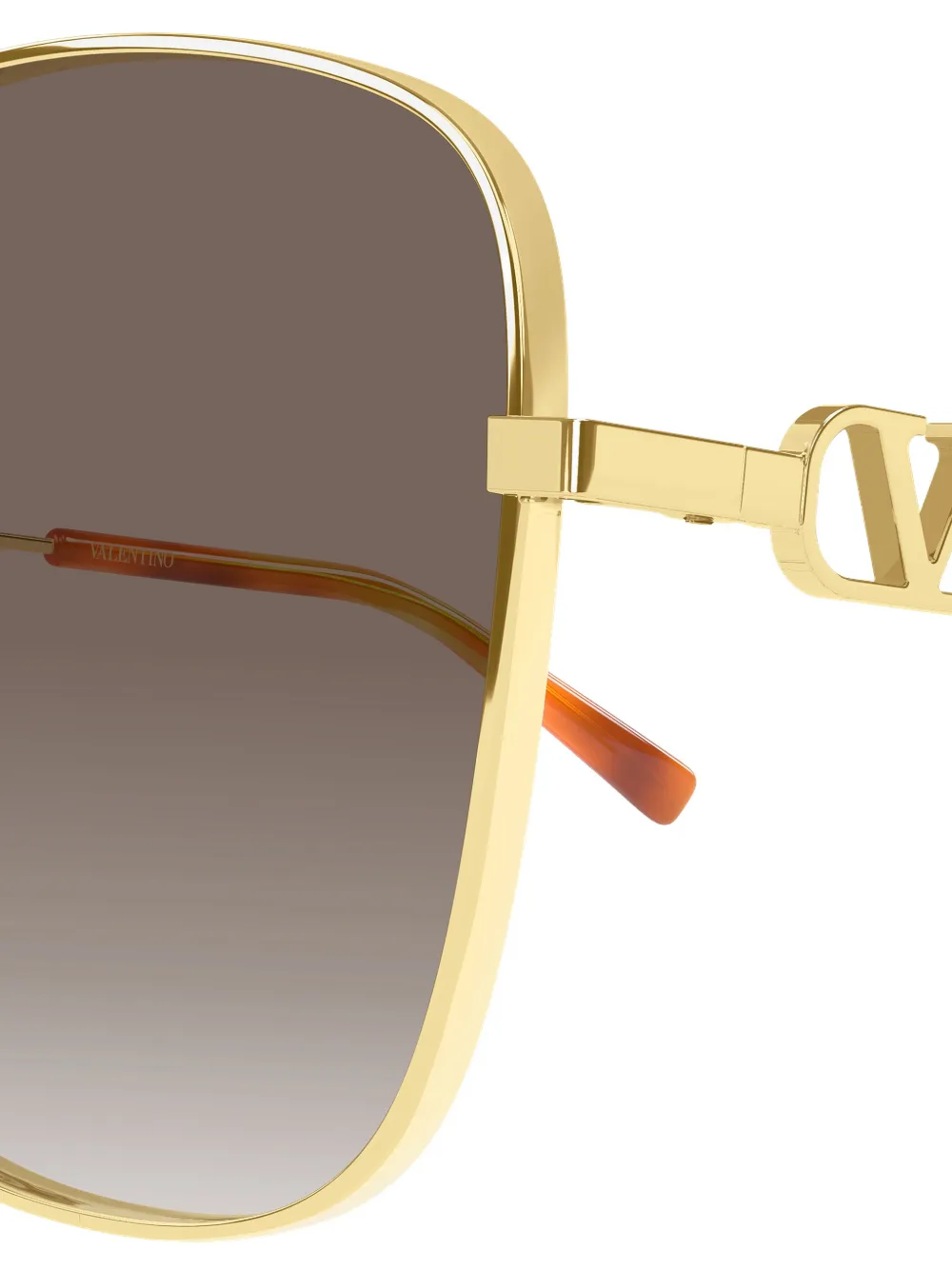 VALENTINO GARAVANI EYEWEAR VLogo zonnebril met geometrisch montuur Goud
