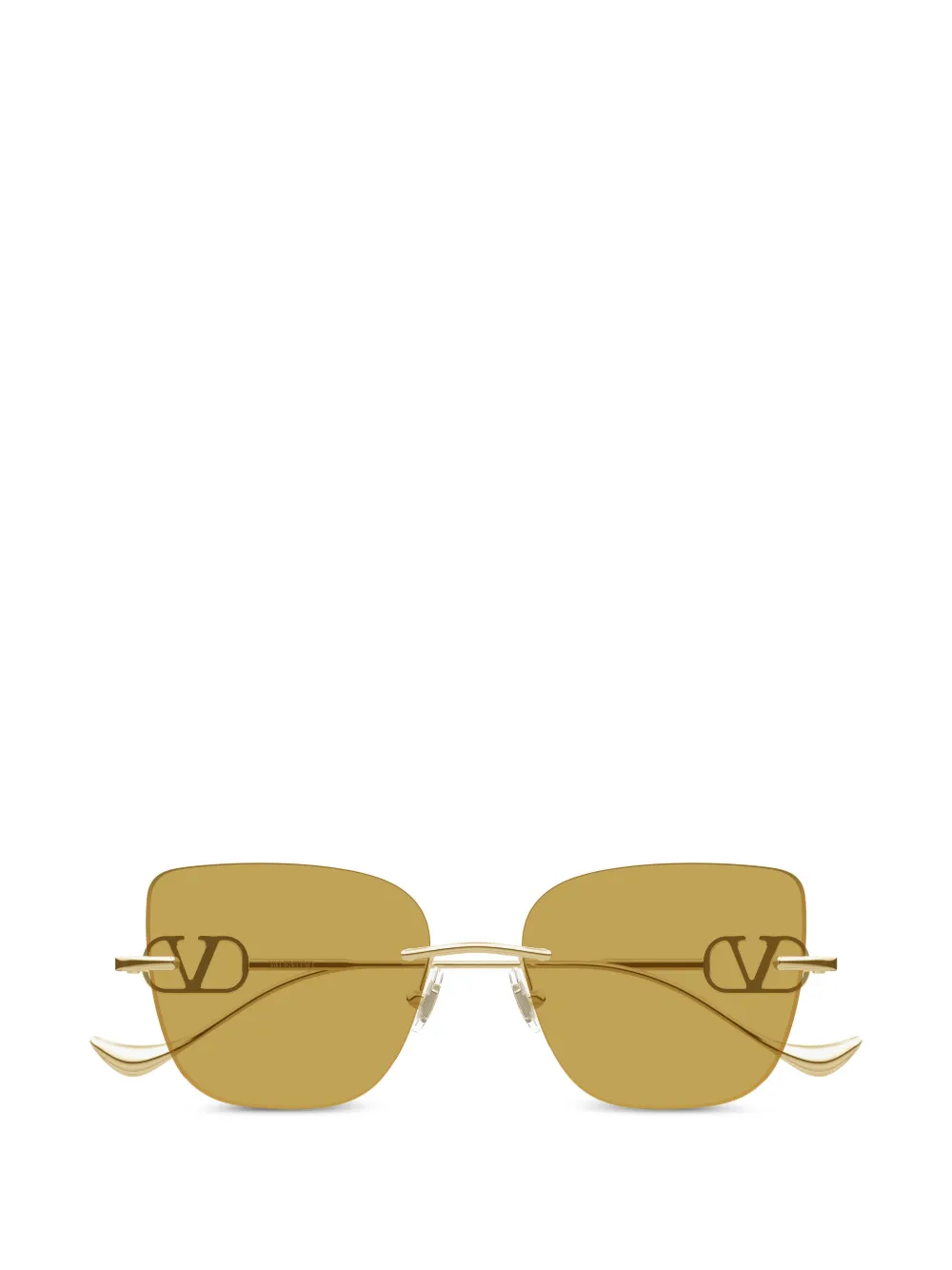 VALENTINO GARAVANI EYEWEAR VLogo geometric-frame sunglasses - Oro