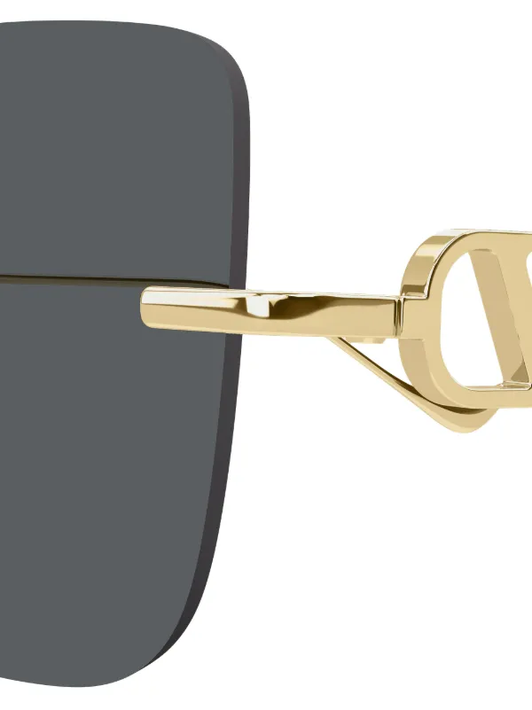 VALENTINO GARAVANI EYEWEAR リムレス サングラス | ゴールドトーン