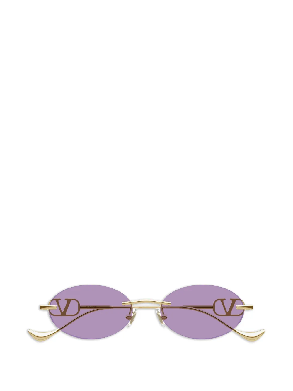 VALENTINO GARAVANI EYEWEAR VLogo oval-frame sunglasses - Oro
