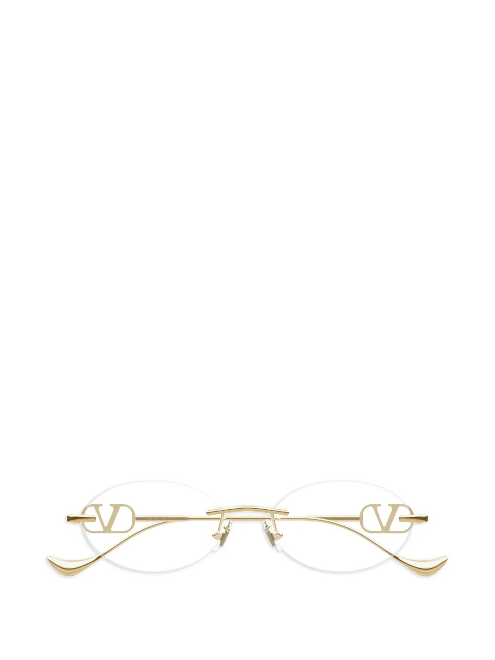 VALENTINO GARAVANI EYEWEAR VLogo oval-frame glasses - Oro