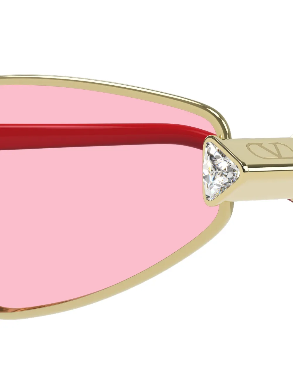 VALENTINO GARAVANI EYEWEAR Zonnebril met geometrisch montuur Goud
