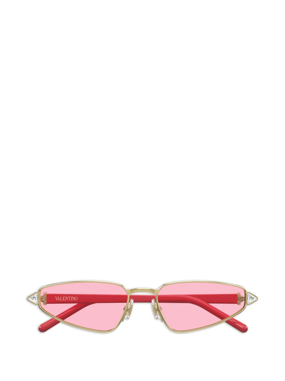 VALENTINO GARAVANI EYEWEAR crystal-embellished geometric-frame sunglasses - Oro