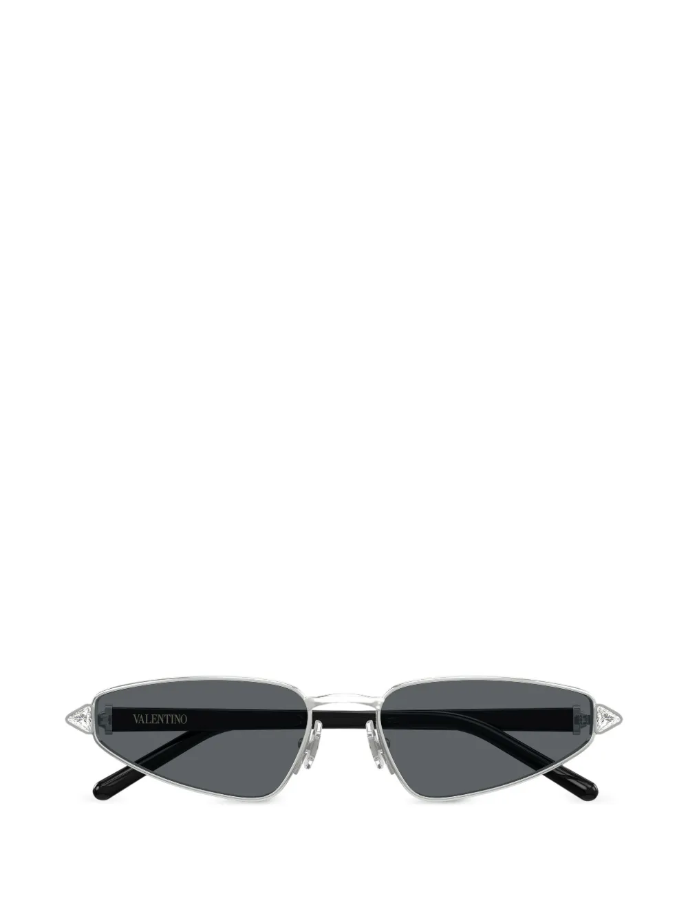 VALENTINO GARAVANI EYEWEAR crystal-embellished geometric-frame sunglasses - Argento