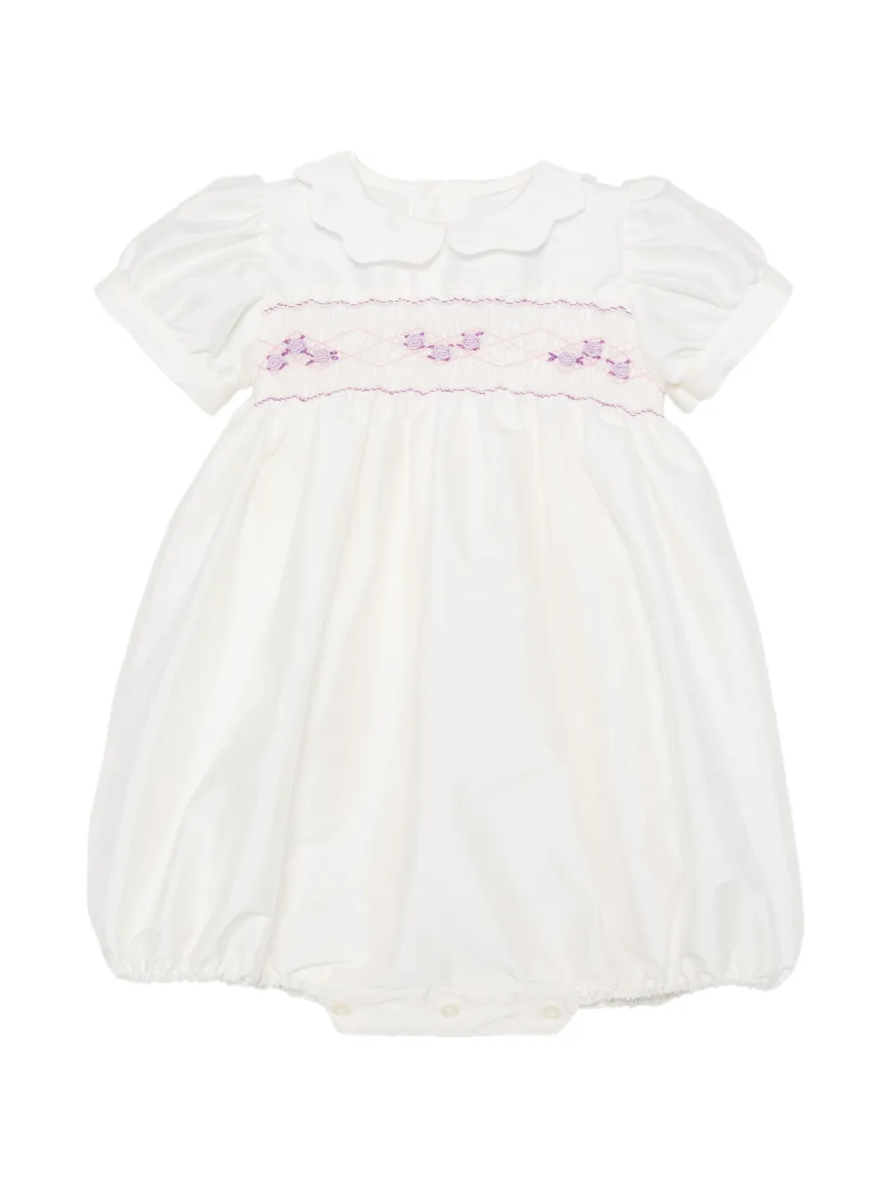 Mariella Ferrari floral-embroidered romper - Bianco