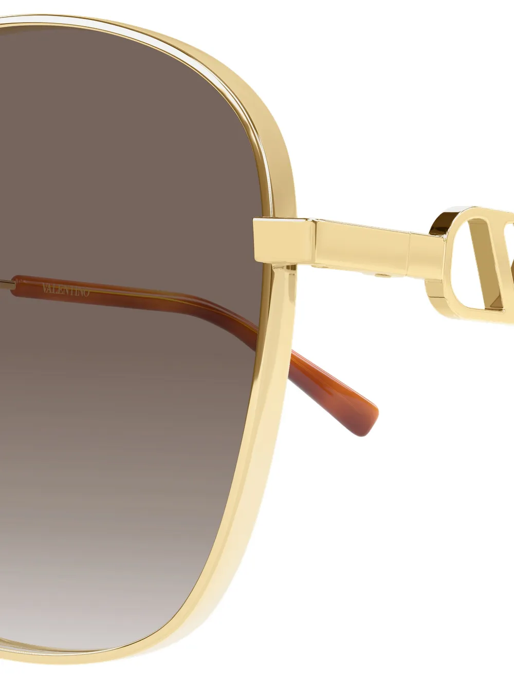 VALENTINO GARAVANI EYEWEAR VLogo zonnebril met geometrisch montuur Goud