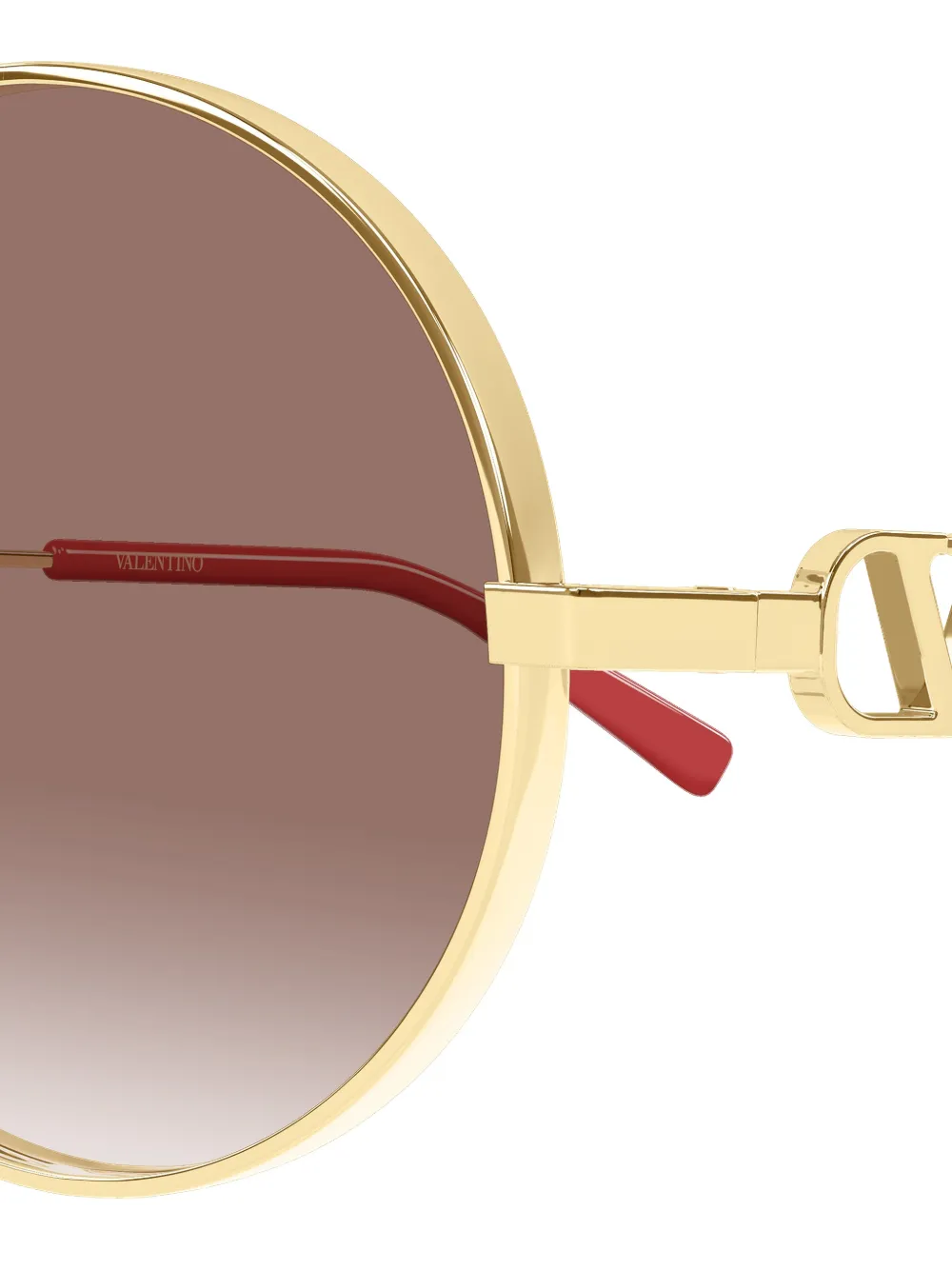 VALENTINO GARAVANI EYEWEAR VLogo zonnebril met rond montuur Goud