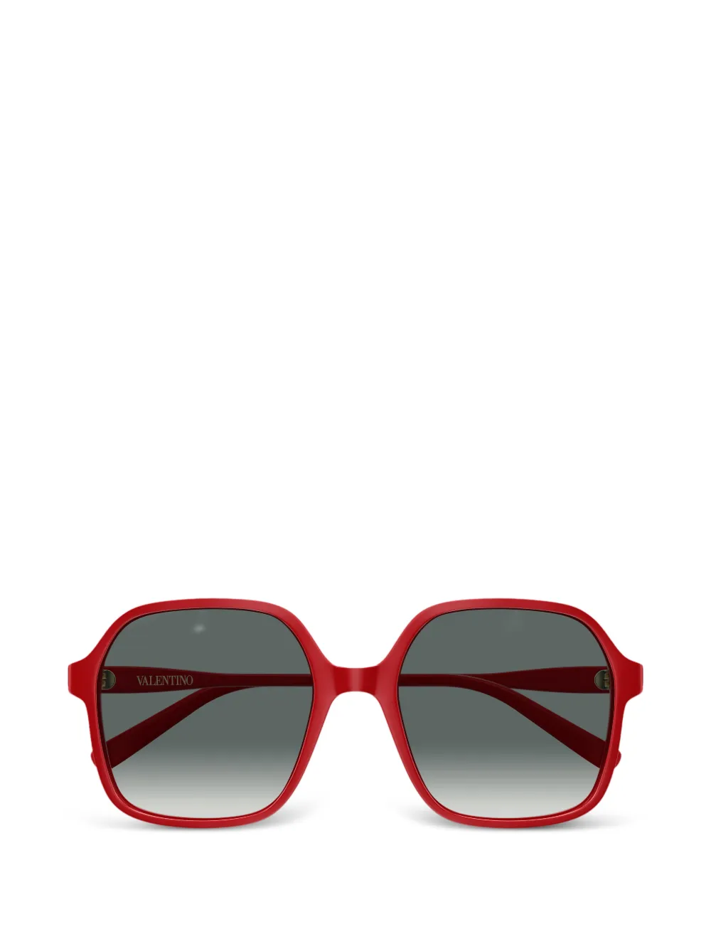 VALENTINO GARAVANI EYEWEAR VLogo geometric-frame sunglasses - Rosso
